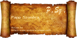 Papp Szonóra névjegykártya